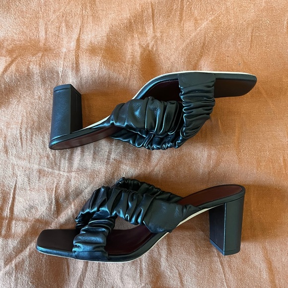 Staud Frankie Criss Cross Heels in Black - Picture 1 of 3